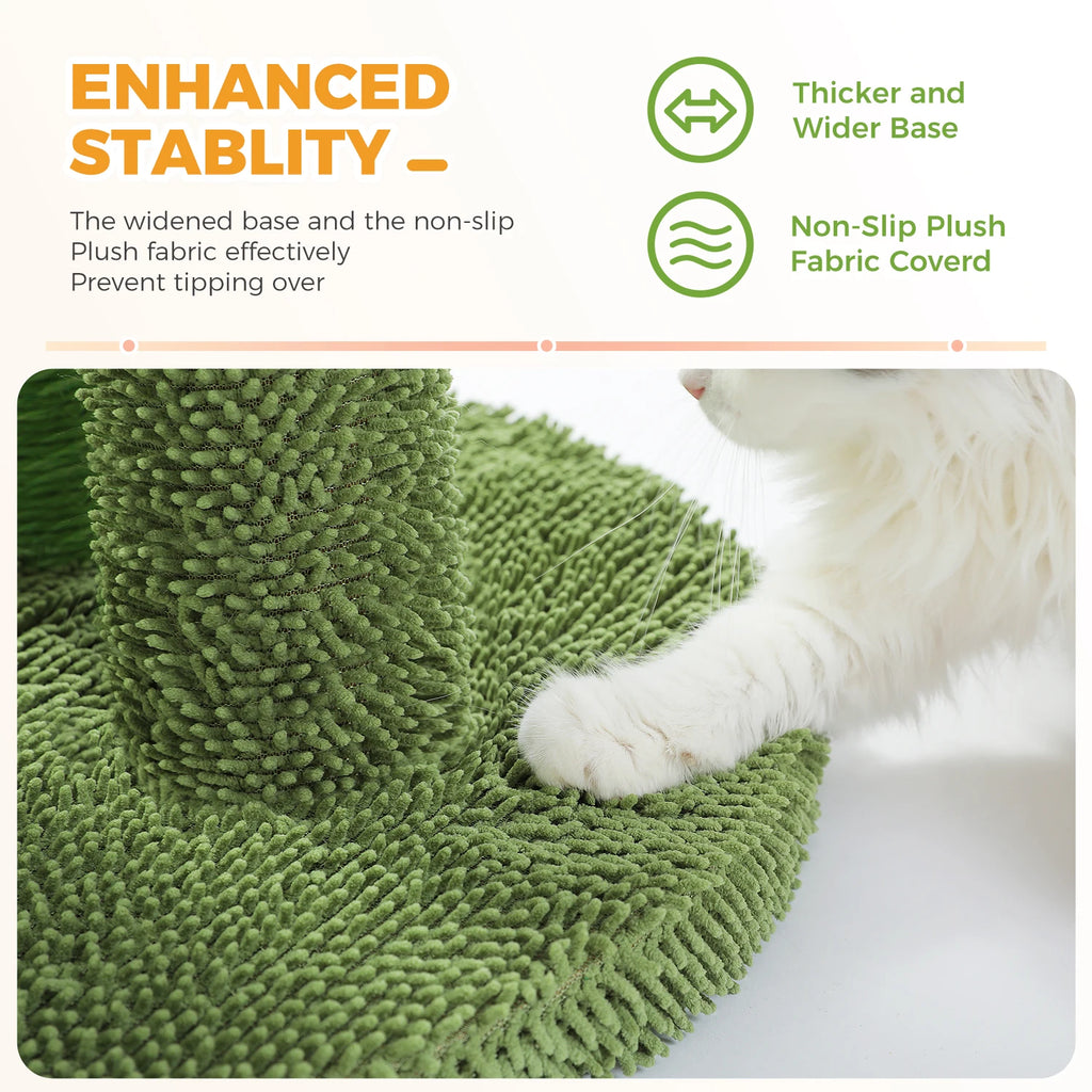 Cactus Cat Scratching Post with Sisal Poles & Interactive Toy