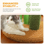 Cactus Cat Scratching Post with Sisal Poles & Interactive Toy