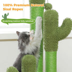 Cactus Cat Scratching Post with Sisal Poles & Interactive Toy